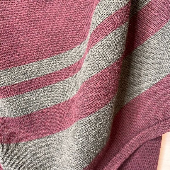 Cabi Sweater Womens Size Small Burgundy Port Fringe Knit Wrap 100% Cotton Fall - Picture 7 of 14